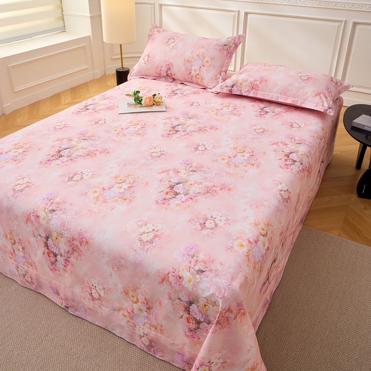 91家纺网 家纺一手货源 找家纺 元元家居（元元被业） 2026新款全棉13372套件及单品【印花款】-单床单 芳菲