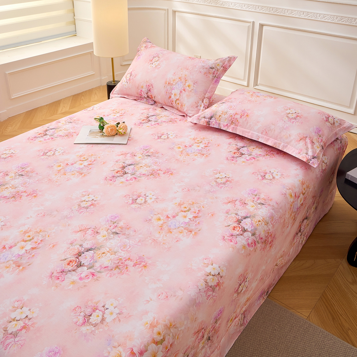 91家纺网 家纺一手货源 找家纺 元元家居（元元被业） 2026新款全棉13372套件及单品【印花款】-单床单 芳菲