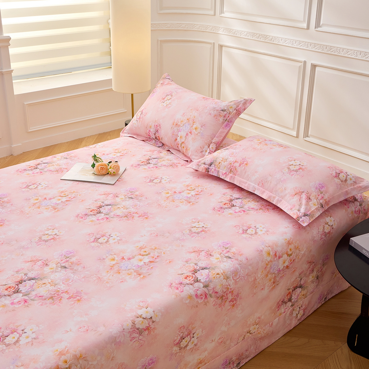 91家纺网 家纺一手货源 找家纺 元元家居（元元被业） 2026新款全棉13372套件及单品【印花款】-单床单 芳菲