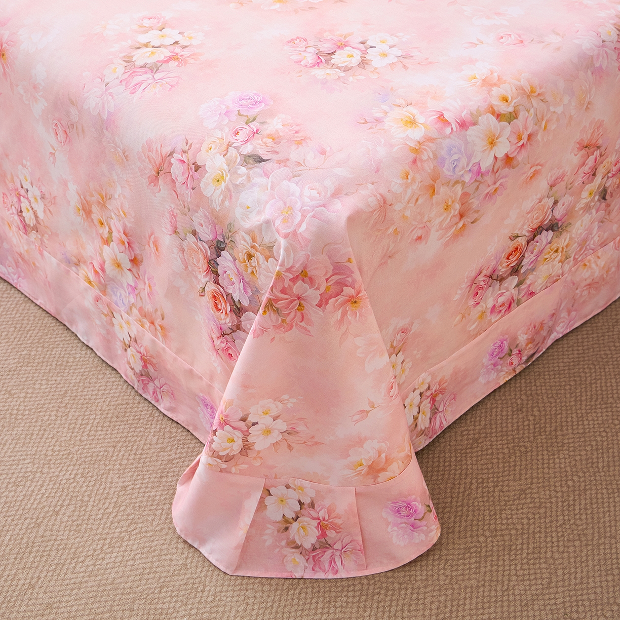 91家纺网 家纺一手货源 找家纺 元元家居（元元被业） 2026新款全棉13372套件及单品【印花款】-单床单 芳菲