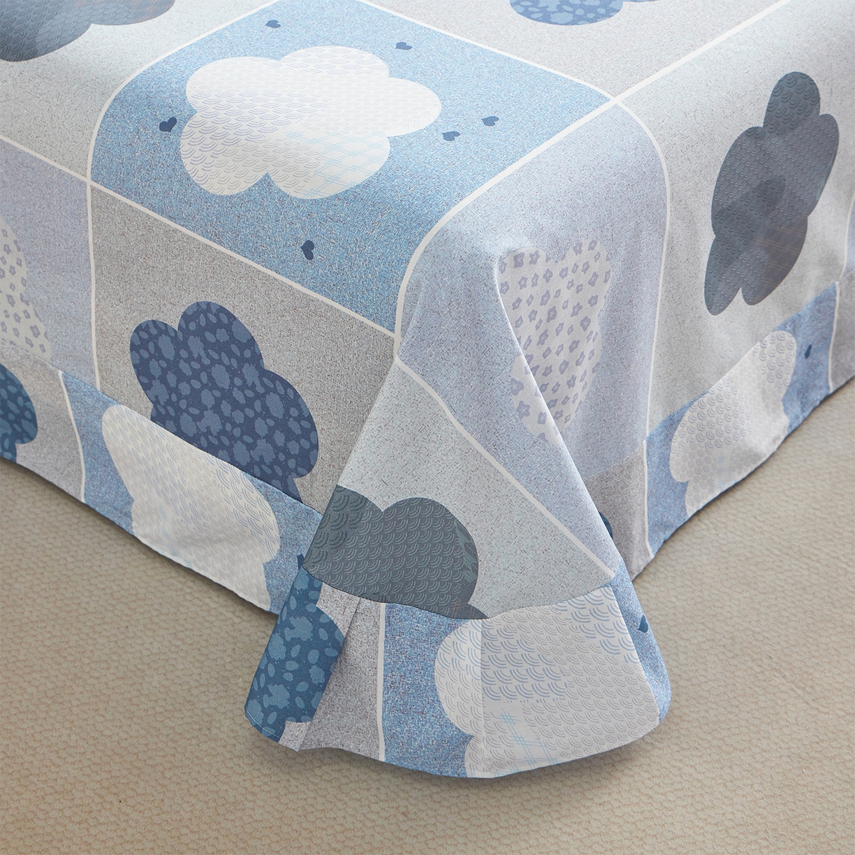 91家纺网 家纺一手货源 找家纺 元元家居（元元被业） 2026新款全棉13372套件及单品【印花款】-单床单 非凡