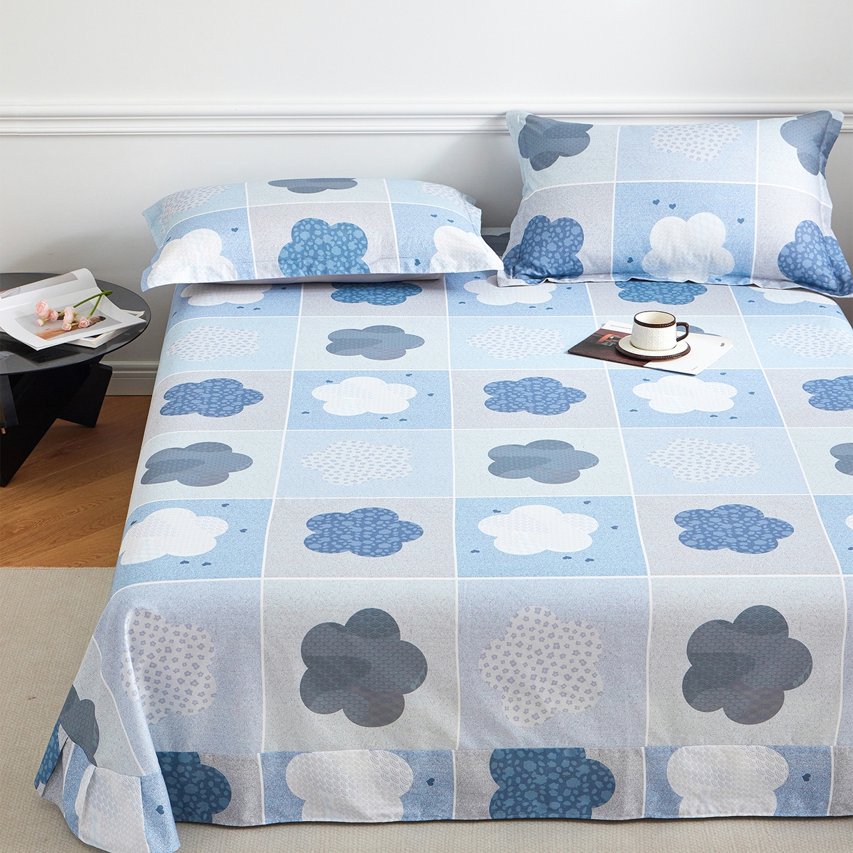 91家纺网 家纺一手货源 找家纺 元元家居（元元被业） 2026新款全棉13372套件及单品【印花款】-单床单 非凡