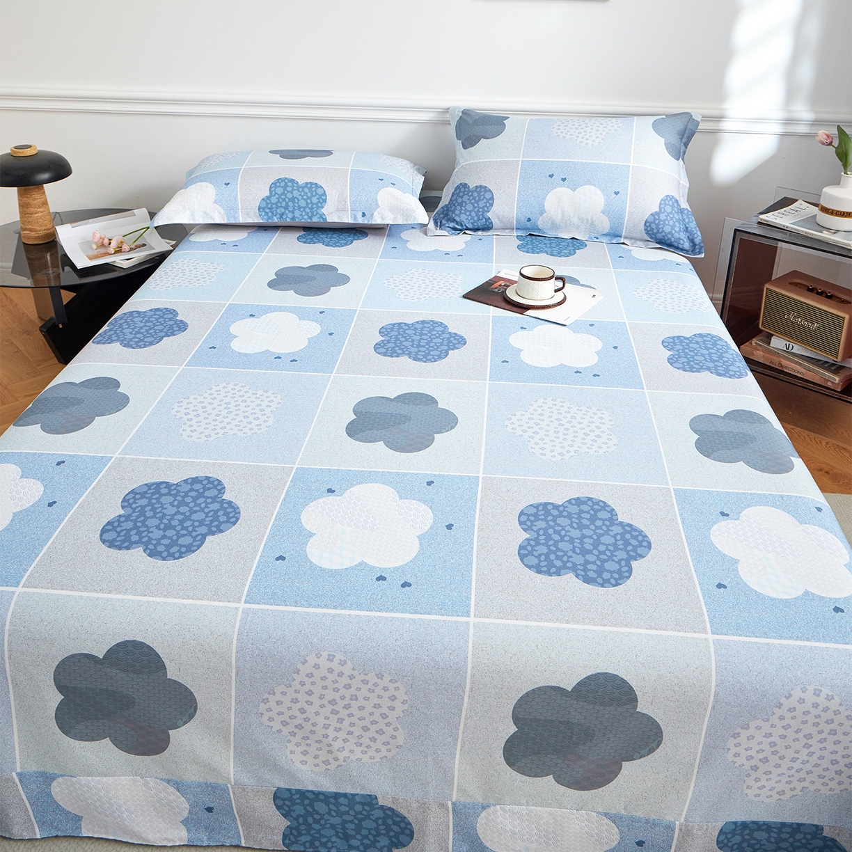 91家纺网 家纺一手货源 找家纺 元元家居（元元被业） 2026新款全棉13372套件及单品【印花款】-单床单 非凡