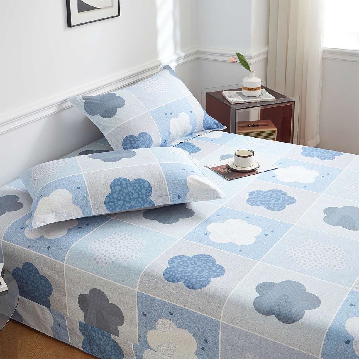 91家纺网 家纺一手货源 找家纺 元元家居（元元被业） 2026新款全棉13372套件及单品【印花款】-单床单 非凡