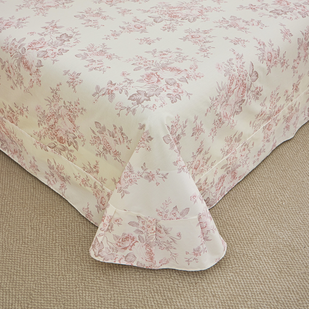 91家纺网 家纺一手货源 找家纺 元元家居（元元被业） 2026新款全棉13372套件及单品【印花款】-单床单 芙尔