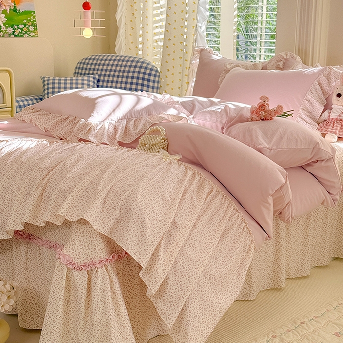 91家纺网 家纺一手货源 找家纺 （总）苏米娜家纺SUMINA 2026新款春夏超柔云朵棉床盖款四件套-艾洛花园系列