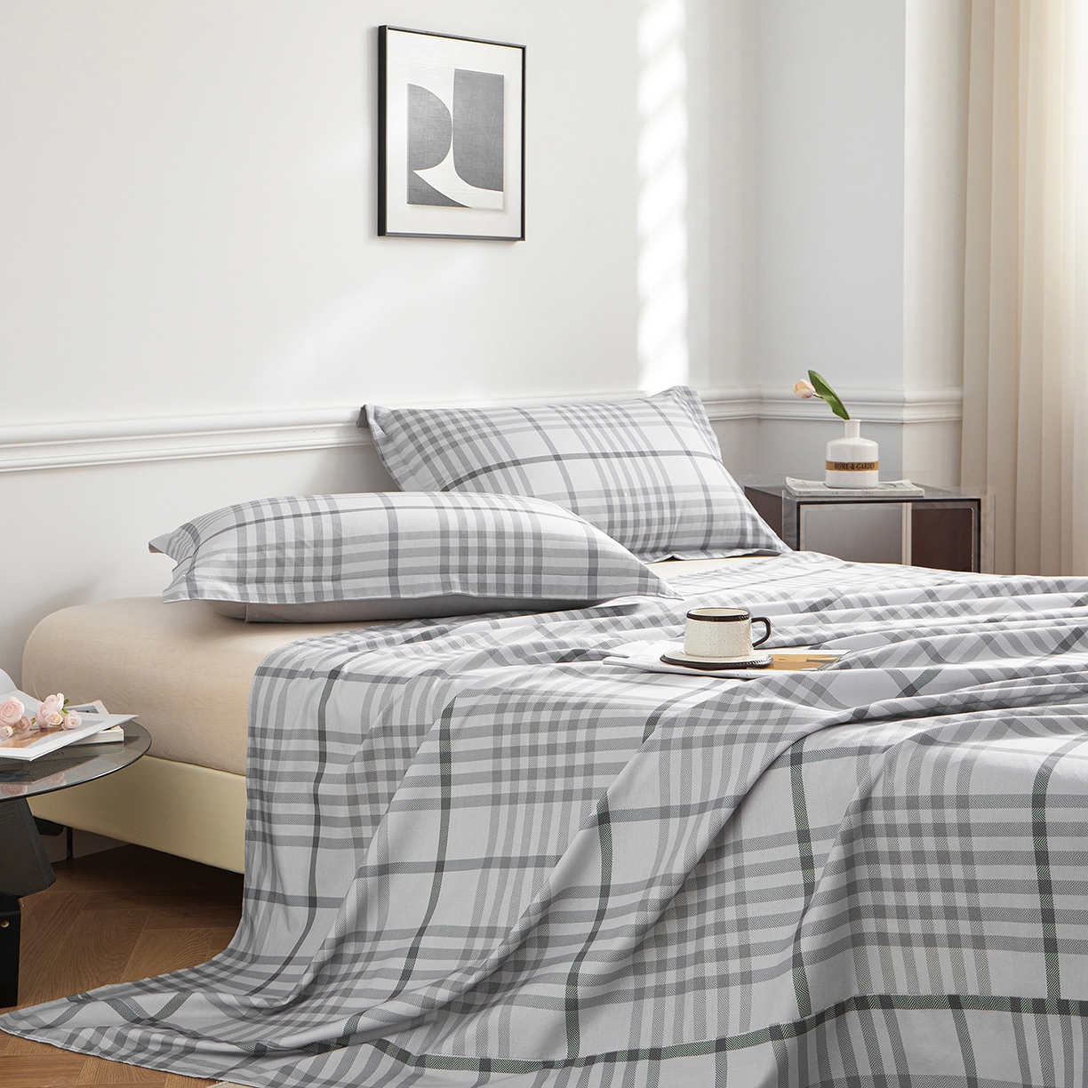 91家纺网 家纺一手货源 找家纺 元元家居（元元被业） 2026新款全棉13372套件及单品【印花款】-单床单 格调