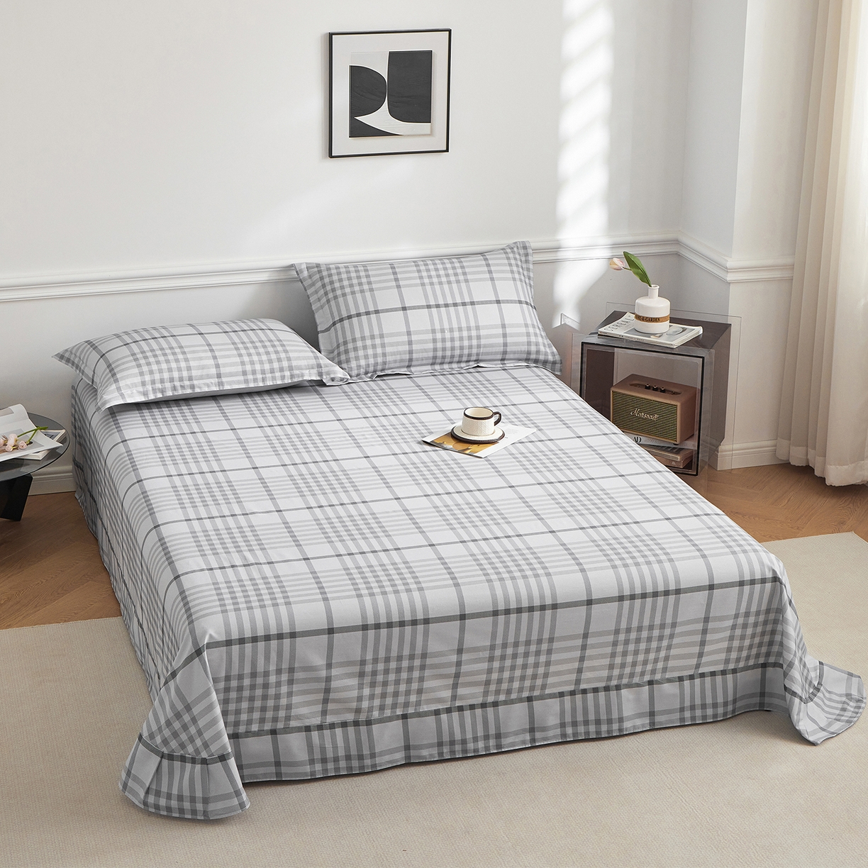 91家纺网 家纺一手货源 找家纺 元元家居（元元被业） 2026新款全棉13372套件及单品【印花款】-单床单 格调