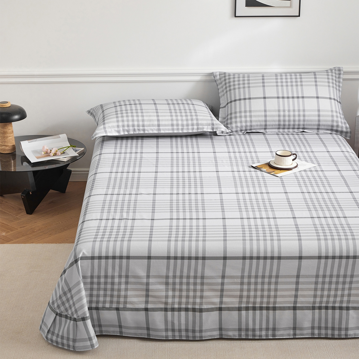 91家纺网 家纺一手货源 找家纺 元元家居（元元被业） 2026新款全棉13372套件及单品【印花款】-单床单 格调