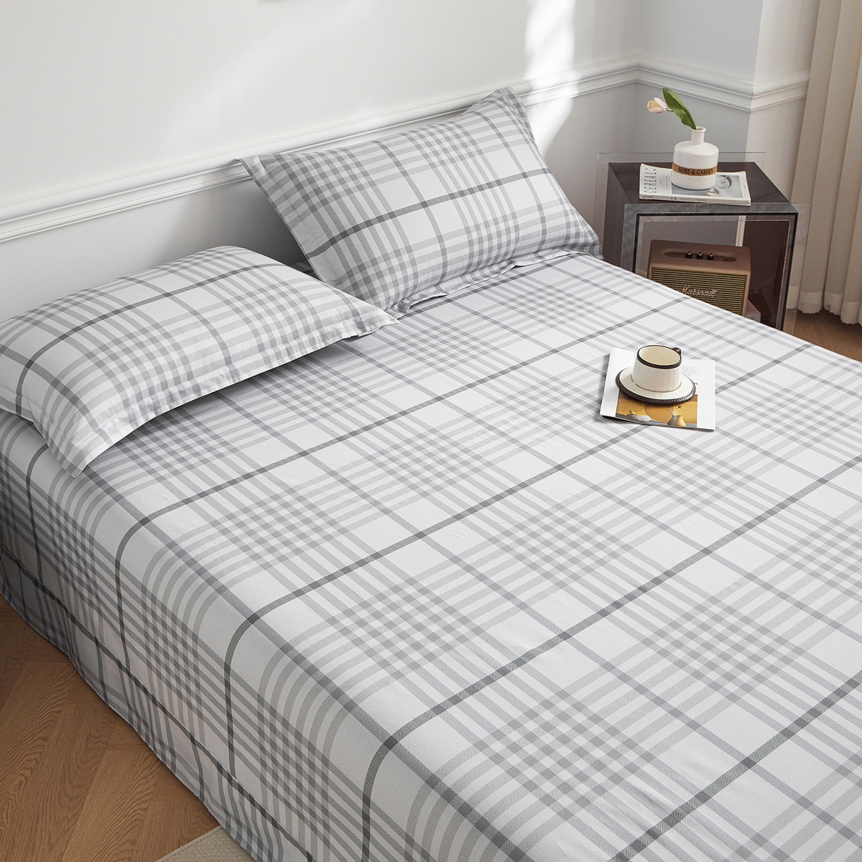 91家纺网 家纺一手货源 找家纺 元元家居（元元被业） 2026新款全棉13372套件及单品【印花款】-单床单 格调