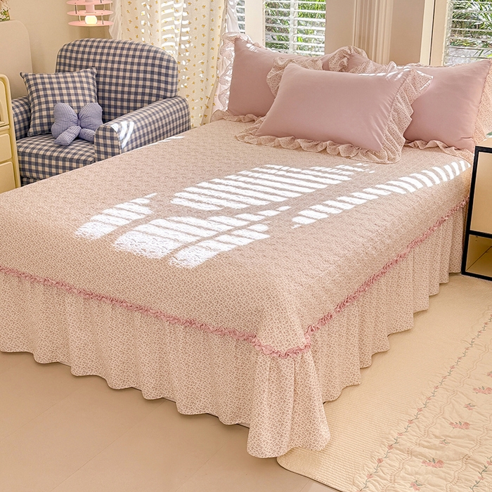 91家纺网 家纺一手货源 找家纺 苏米娜家纺SUMINA 2026新款春夏超柔云朵棉床盖款四件套-艾洛花园系列 艾洛花园-童话粉