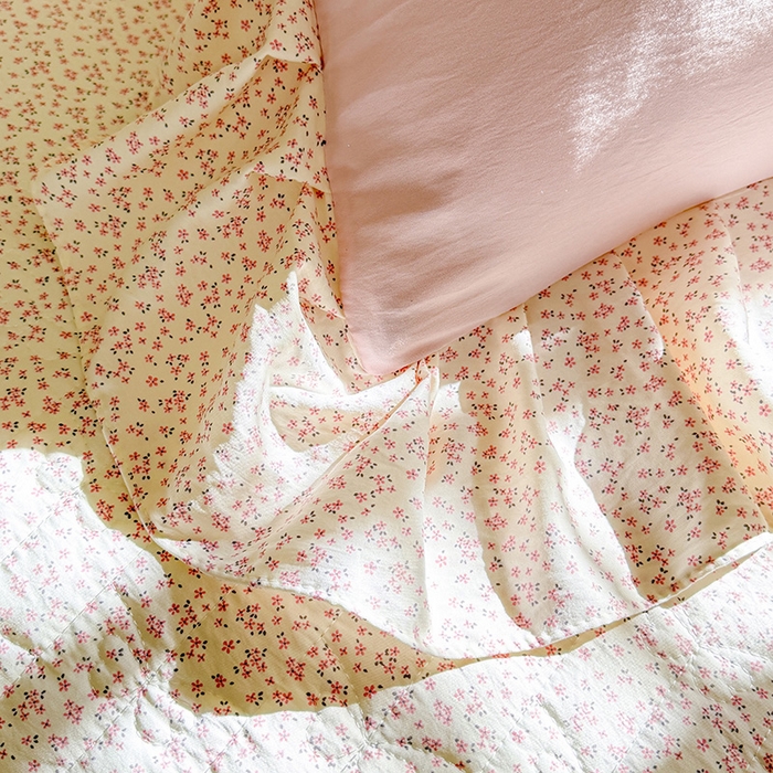 91家纺网 家纺一手货源 找家纺 苏米娜家纺SUMINA 2026新款春夏超柔云朵棉床盖款四件套-艾洛花园系列 艾洛花园-童话粉