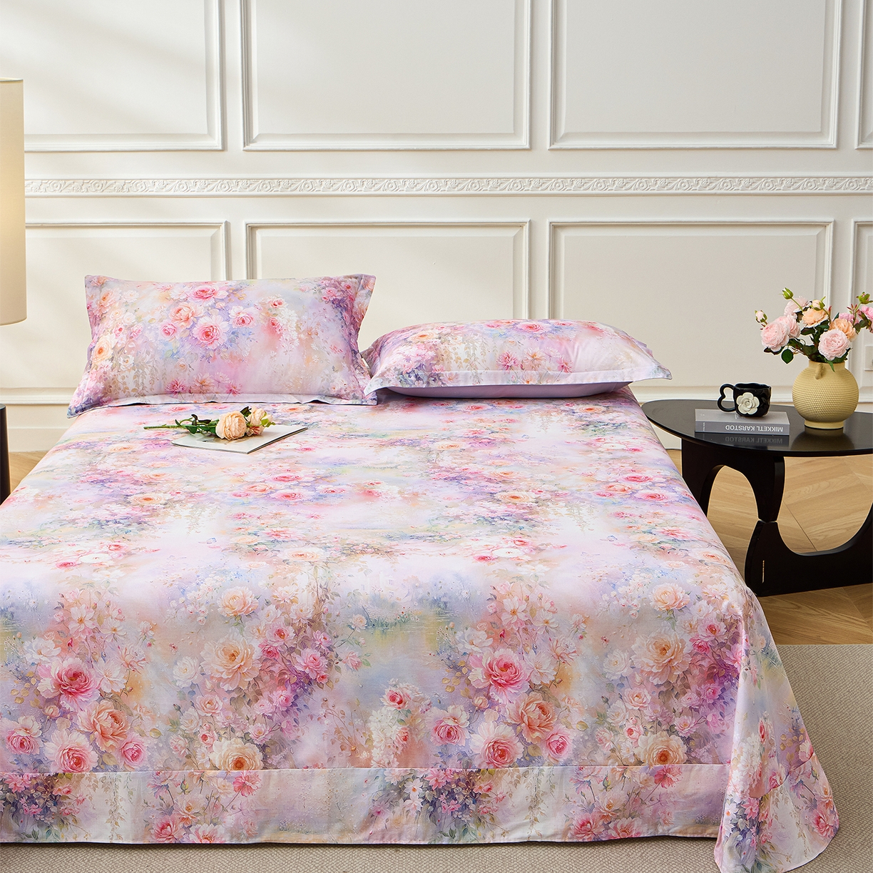 91家纺网 家纺一手货源 找家纺 元元家居（元元被业） 2026新款全棉13372套件及单品【印花款】-单床单 红颜