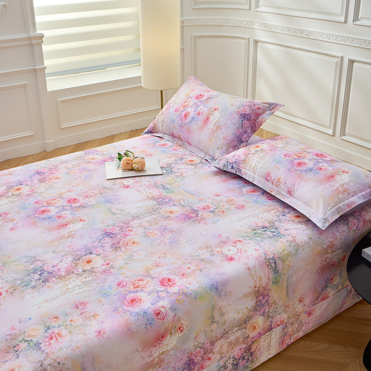 91家纺网 家纺一手货源 找家纺 元元家居（元元被业） 2026新款全棉13372套件及单品【印花款】-单床单 红颜