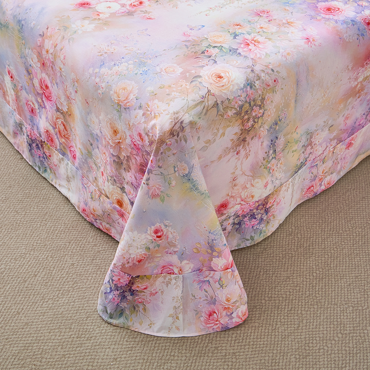 91家纺网 家纺一手货源 找家纺 元元家居（元元被业） 2026新款全棉13372套件及单品【印花款】-单床单 红颜