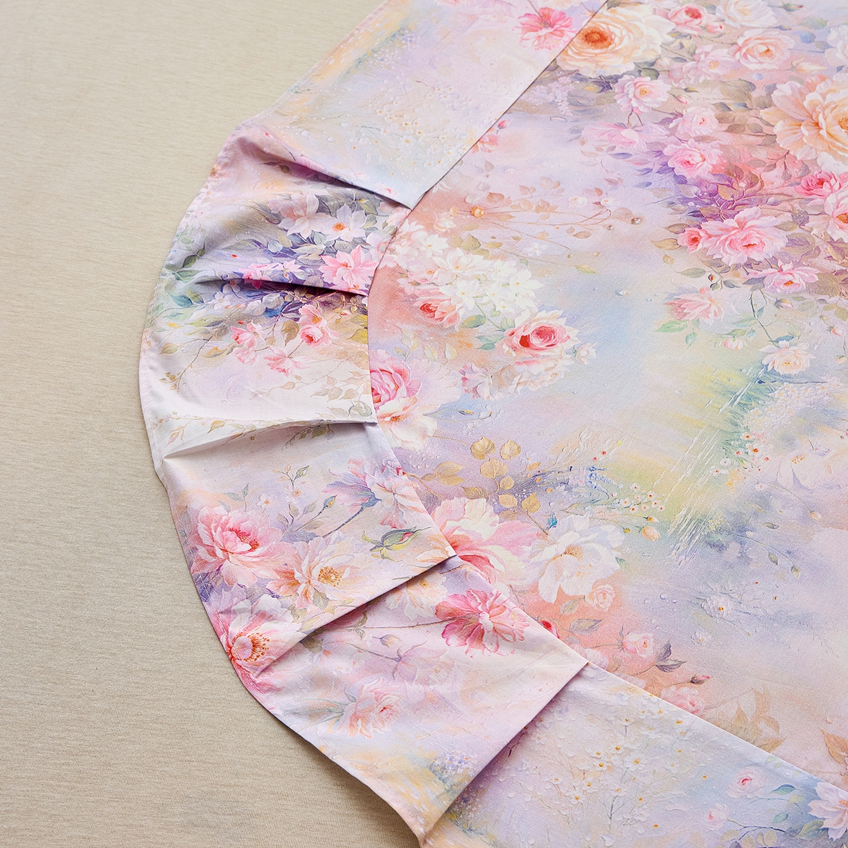 91家纺网 家纺一手货源 找家纺 元元家居（元元被业） 2026新款全棉13372套件及单品【印花款】-单床单 红颜