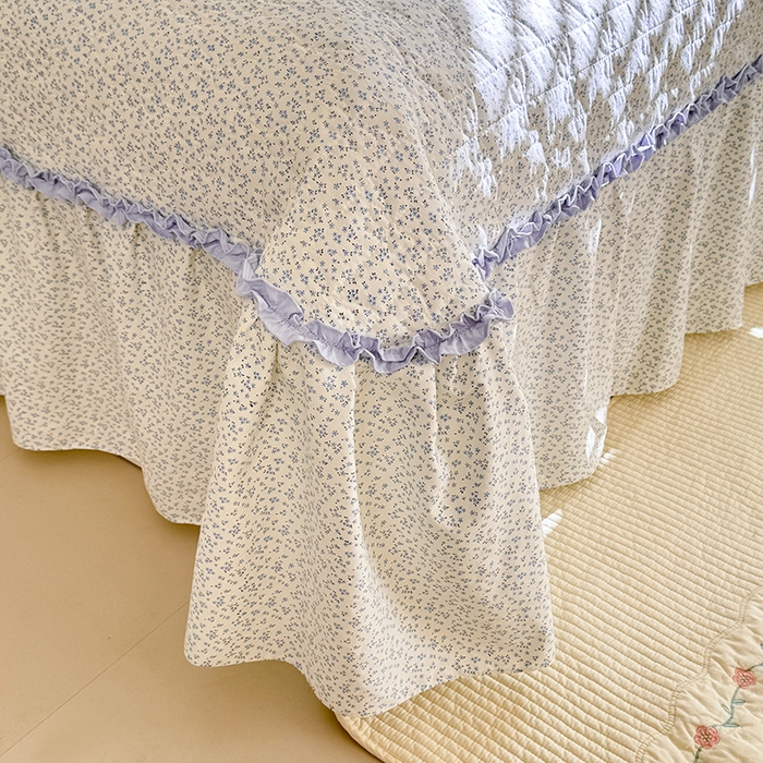 91家纺网 家纺一手货源 找家纺 苏米娜家纺SUMINA 2026新款春夏超柔云朵棉床盖款四件套-艾洛花园系列 艾洛花园-晴川兰