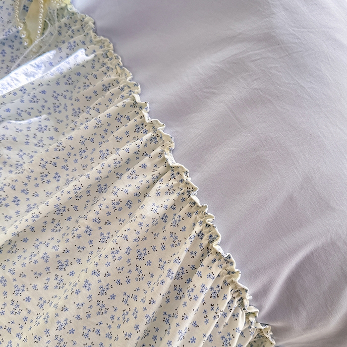 91家纺网 家纺一手货源 找家纺 苏米娜家纺SUMINA 2026新款春夏超柔云朵棉床盖款四件套-艾洛花园系列 艾洛花园-晴川兰