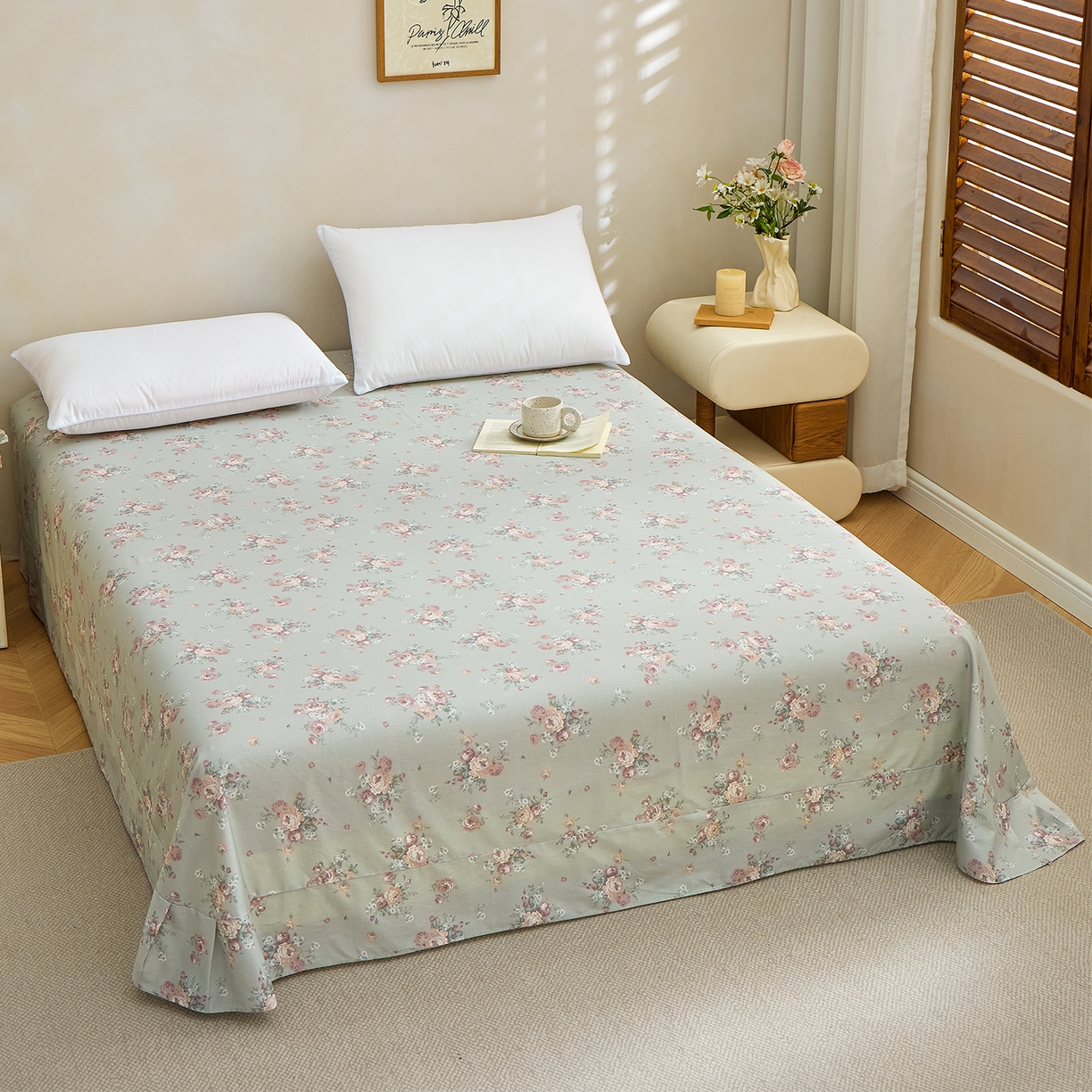 91家纺网 家纺一手货源 找家纺 元元家居（元元被业） 2026新款全棉13372套件及单品【印花款】-单床单 金溪