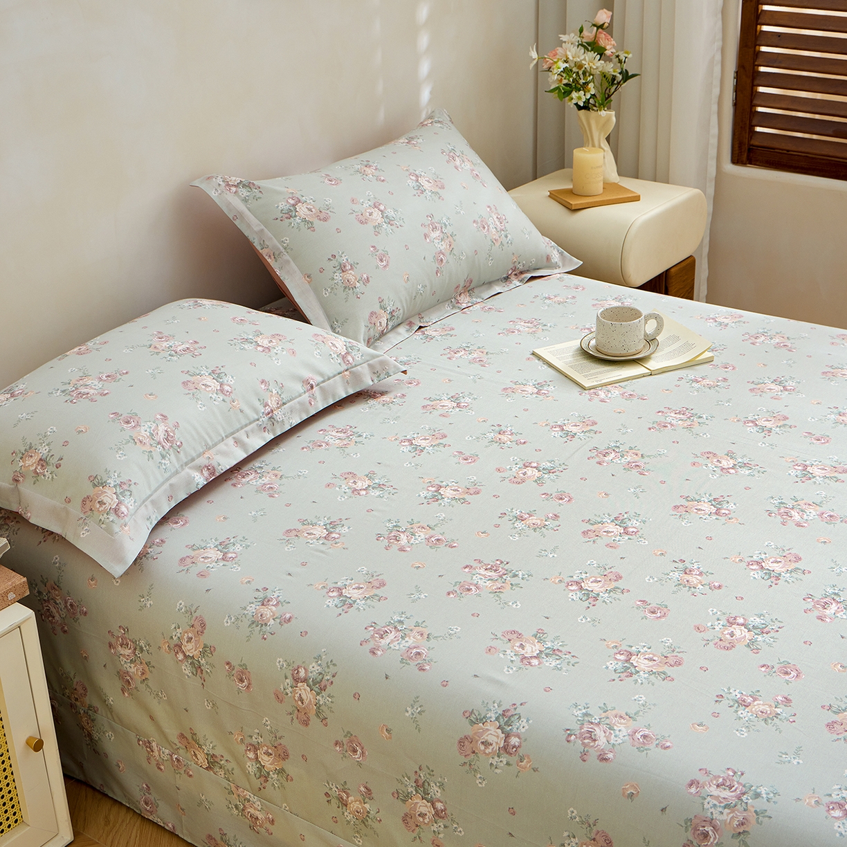 91家纺网 家纺一手货源 找家纺 元元家居（元元被业） 2026新款全棉13372套件及单品【印花款】-单床单 金溪