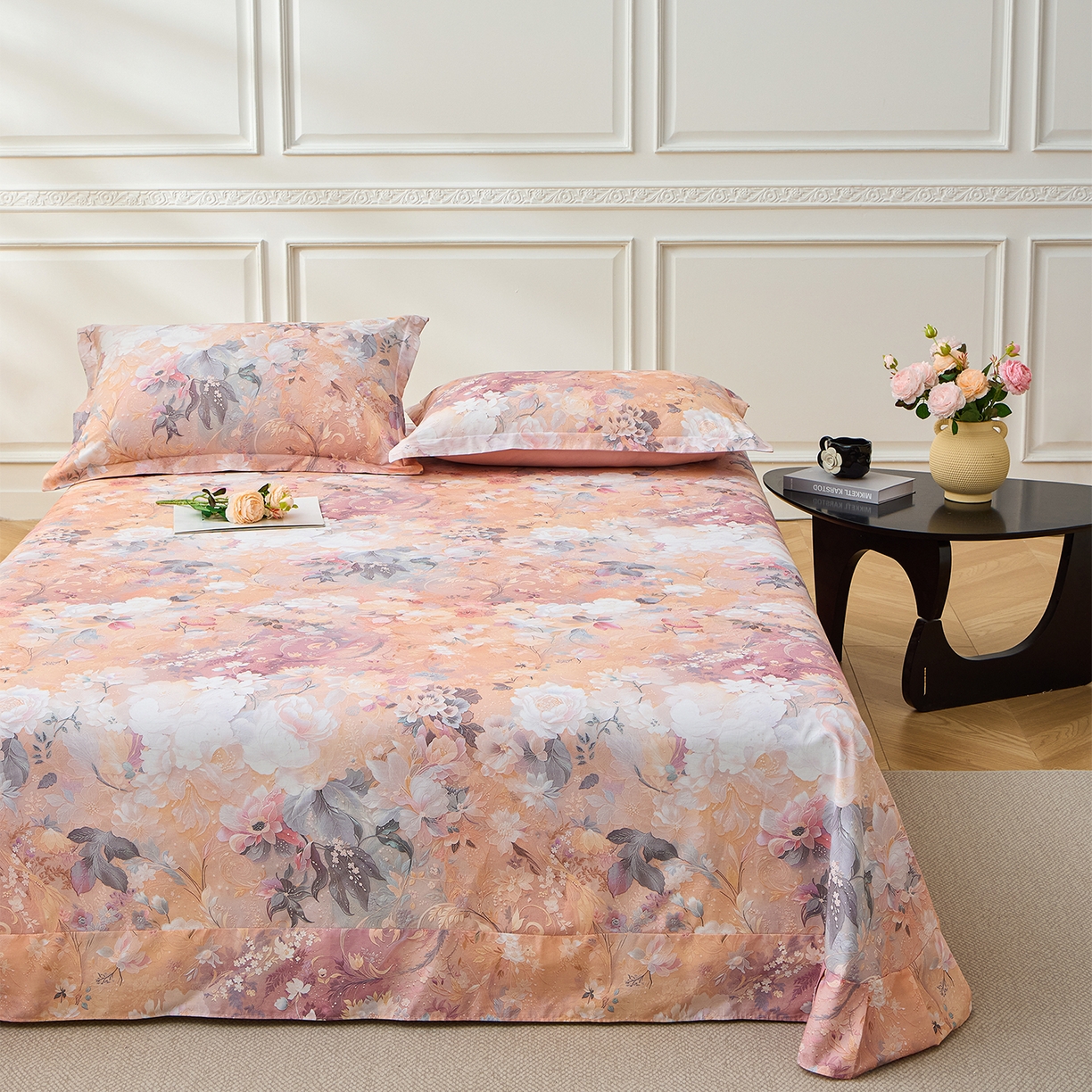 91家纺网 家纺一手货源 找家纺 元元家居（元元被业） 2026新款全棉13372套件及单品【印花款】-单床单 惊艳