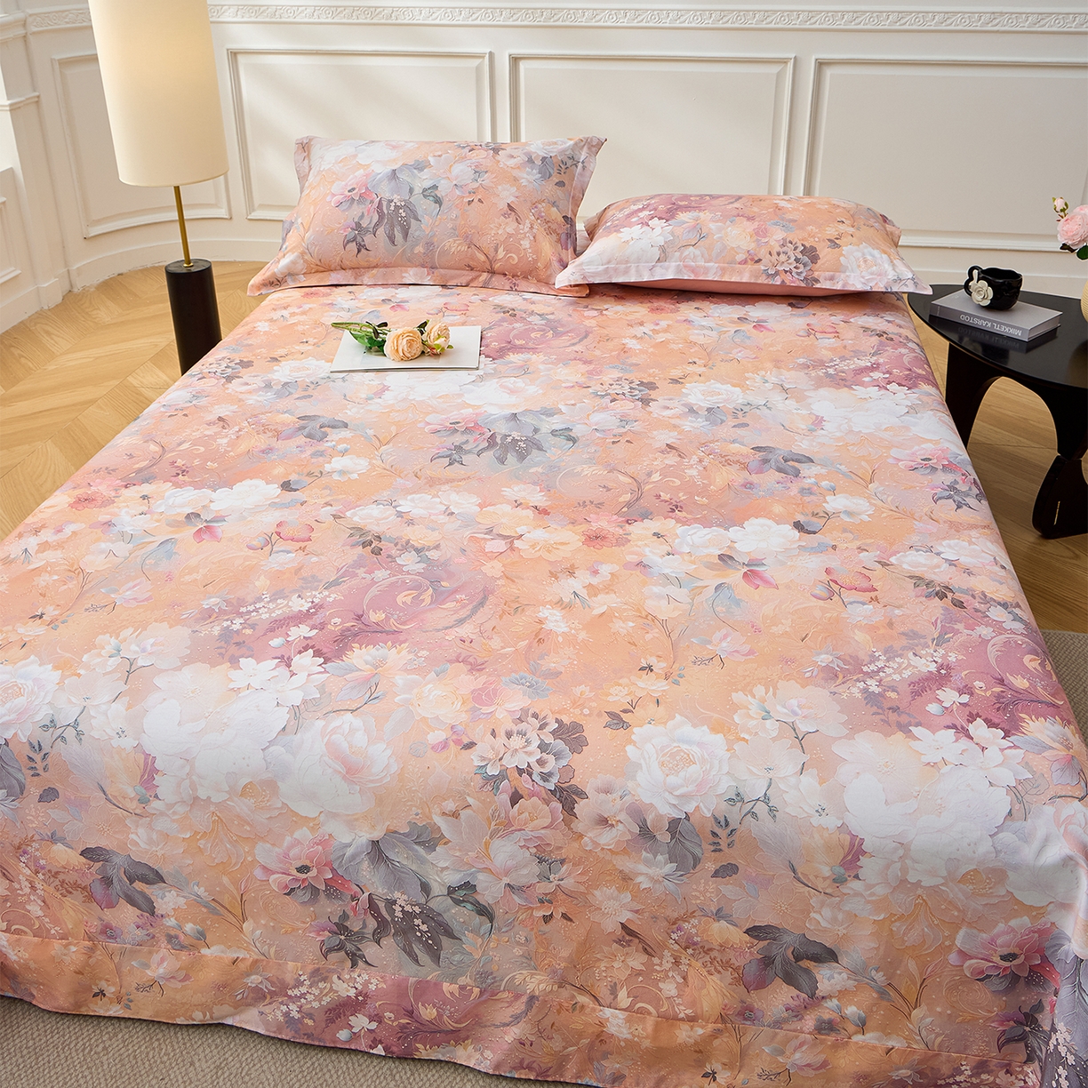 91家纺网 家纺一手货源 找家纺 元元家居（元元被业） 2026新款全棉13372套件及单品【印花款】-单床单 惊艳