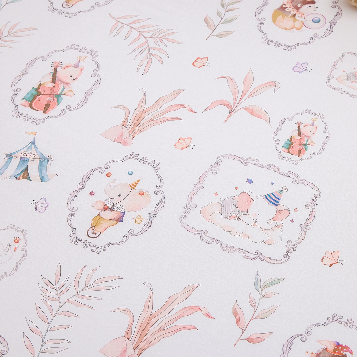 91家纺网 家纺一手货源 找家纺 元元家居（元元被业） 2026新款全棉13372套件及单品【印花款】-单床单 乐园粉