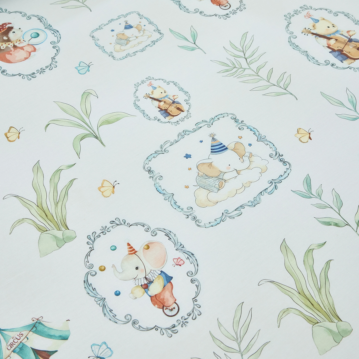 91家纺网 家纺一手货源 找家纺 元元家居（元元被业） 2026新款全棉13372套件及单品【印花款】-单床单 乐园绿