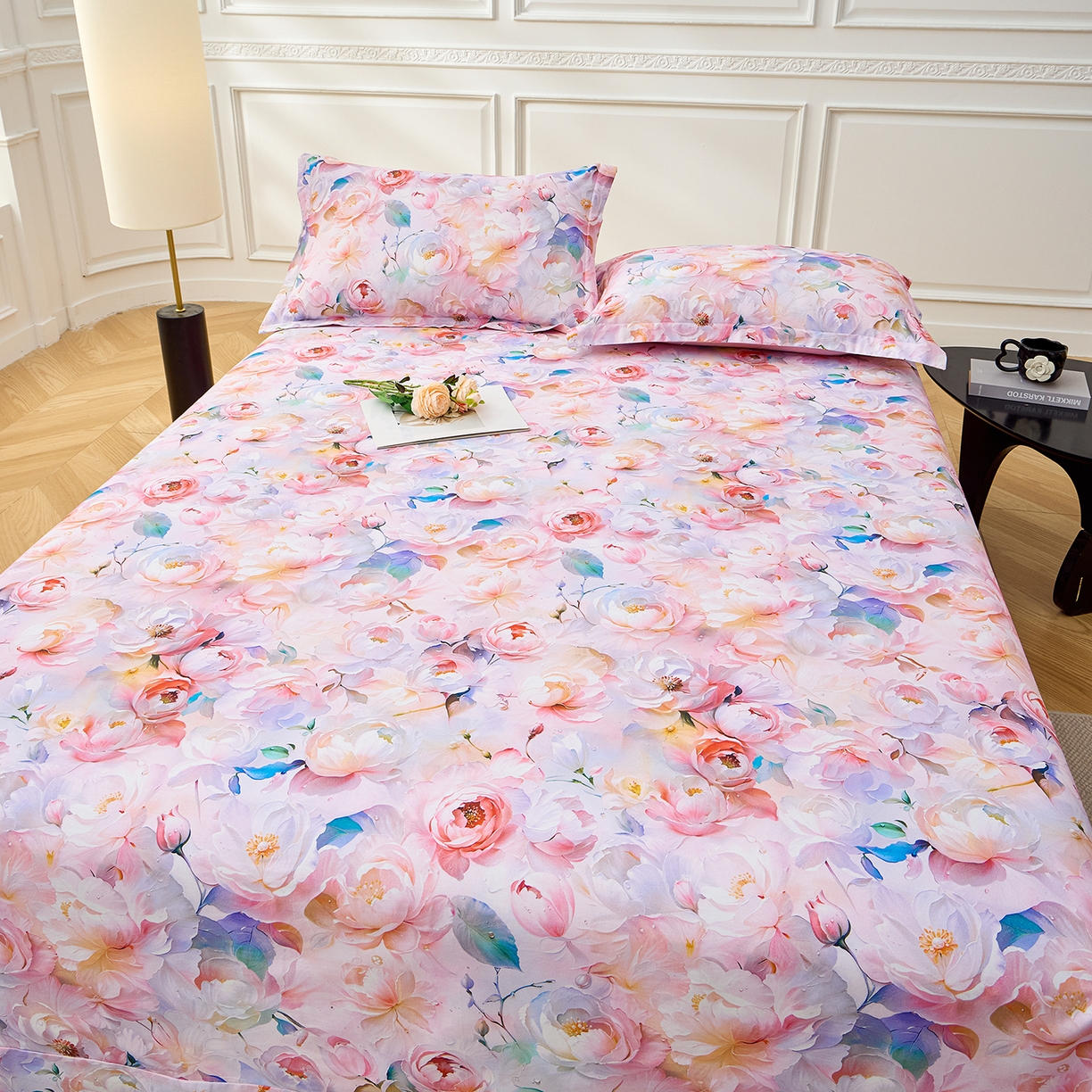 91家纺网 家纺一手货源 找家纺 元元家居（元元被业） 2026新款全棉13372套件及单品【印花款】-单床单 凝珠