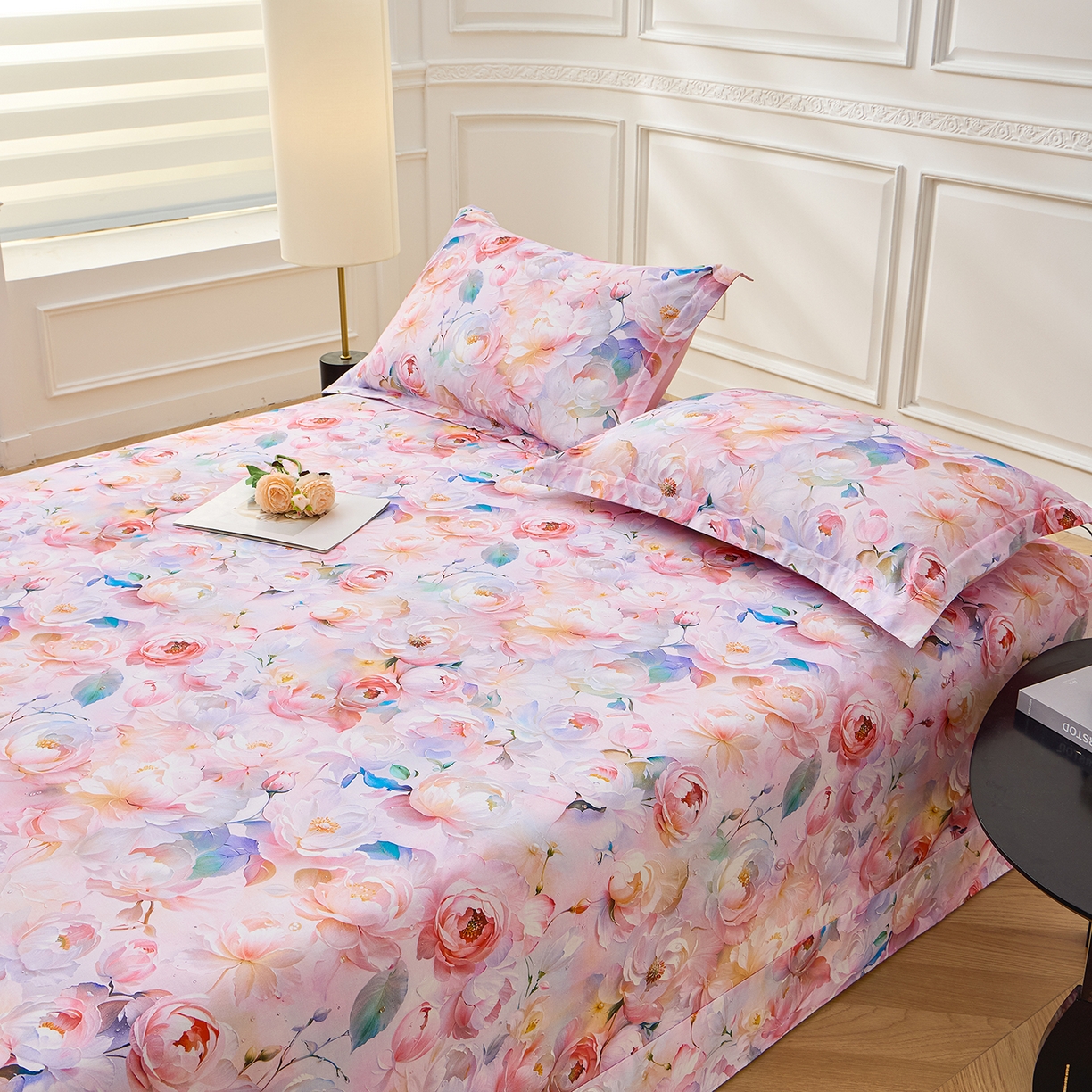 91家纺网 家纺一手货源 找家纺 元元家居（元元被业） 2026新款全棉13372套件及单品【印花款】-单床单 凝珠