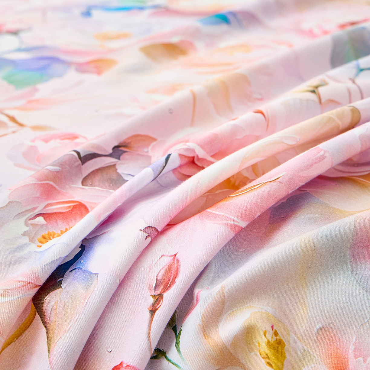 91家纺网 家纺一手货源 找家纺 元元家居（元元被业） 2026新款全棉13372套件及单品【印花款】-单床单 凝珠