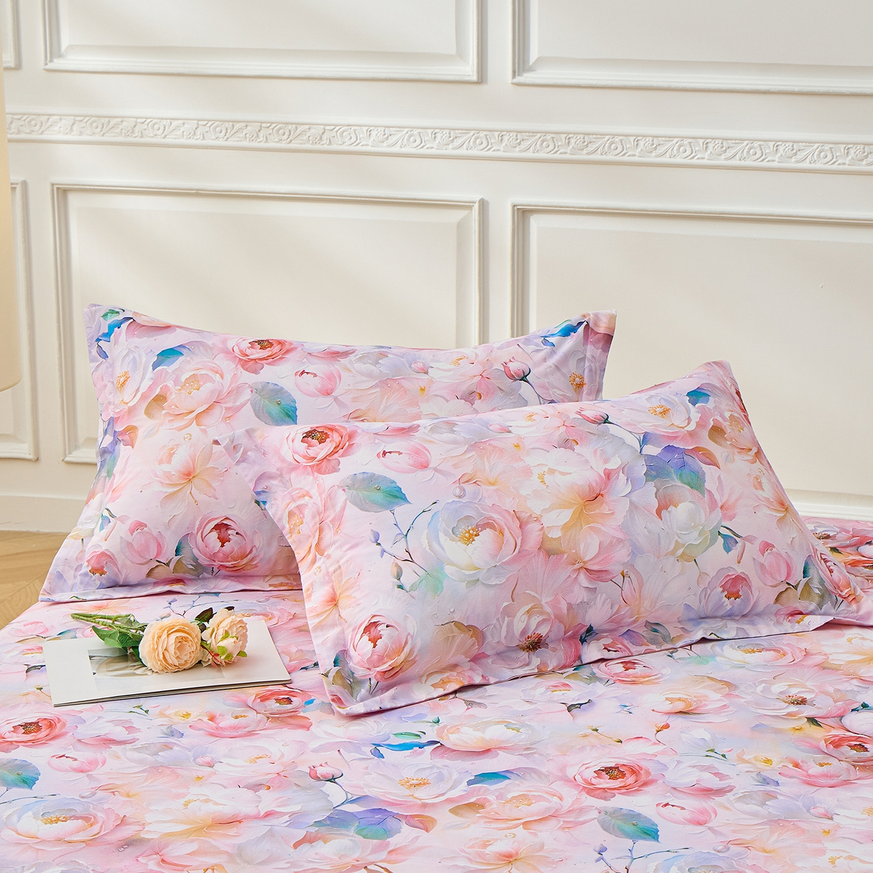 91家纺网 家纺一手货源 找家纺 元元家居（元元被业） 2026新款全棉13372套件及单品【印花款】-单床单 凝珠