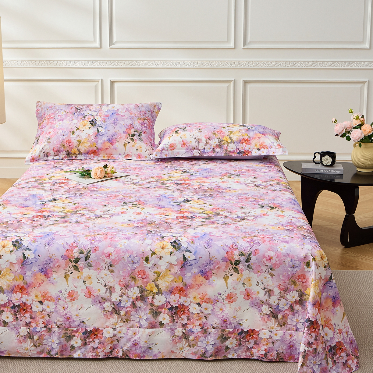 91家纺网 家纺一手货源 找家纺 元元家居（元元被业） 2026新款全棉13372套件及单品【印花款】-单床单 闪亮