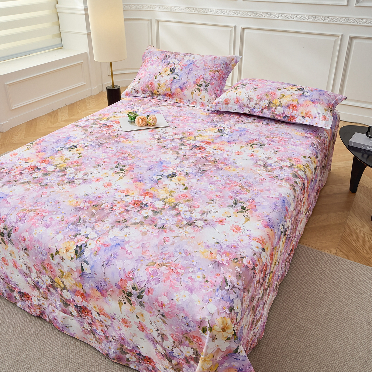 91家纺网 家纺一手货源 找家纺 元元家居（元元被业） 2026新款全棉13372套件及单品【印花款】-单床单 闪亮