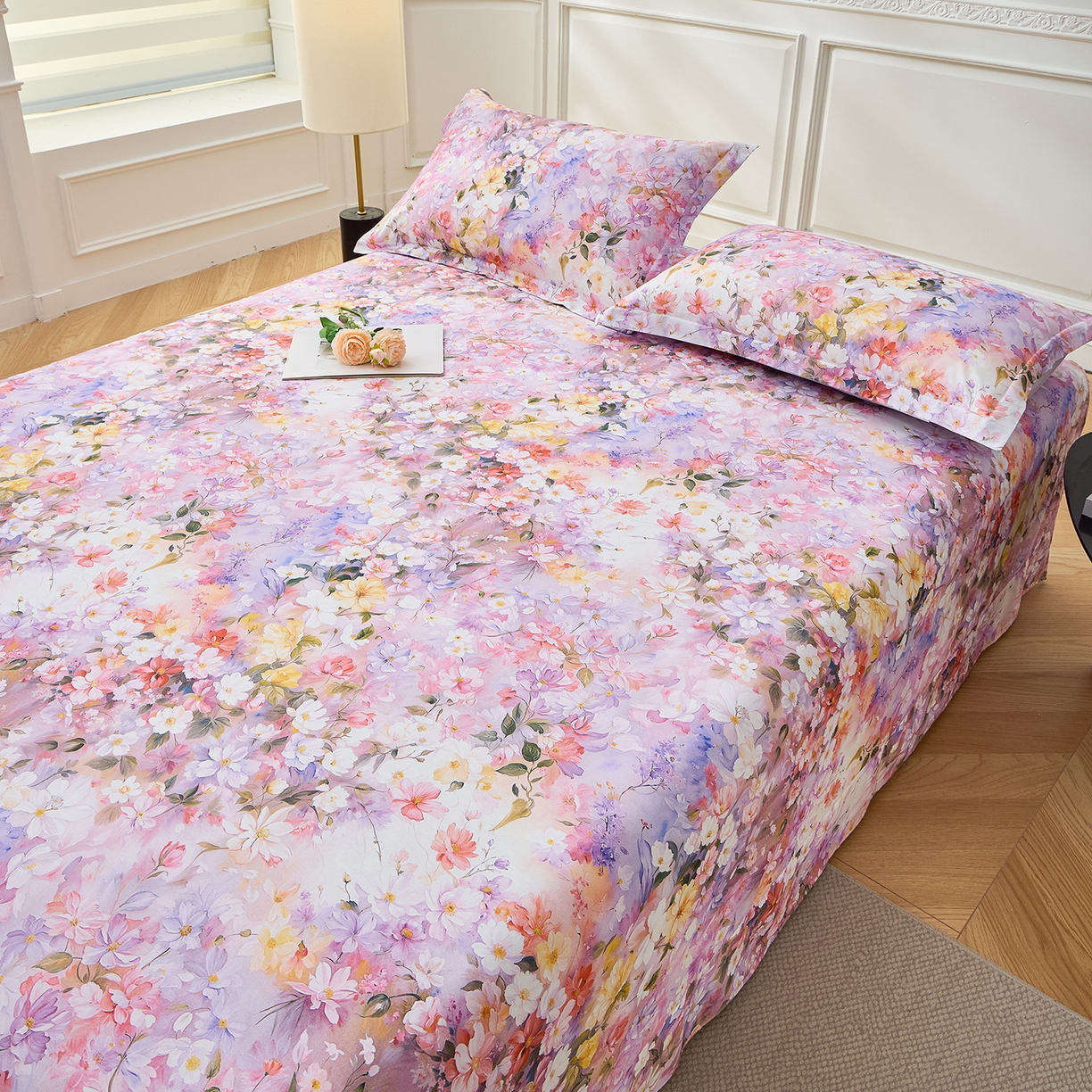 91家纺网 家纺一手货源 找家纺 元元家居（元元被业） 2026新款全棉13372套件及单品【印花款】-单床单 闪亮