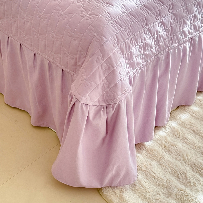 91家纺网 家纺一手货源 找家纺 漫布云家纺 2026新款春夏古法水洗棉床盖款四件套-波点系列 波点-星云紫