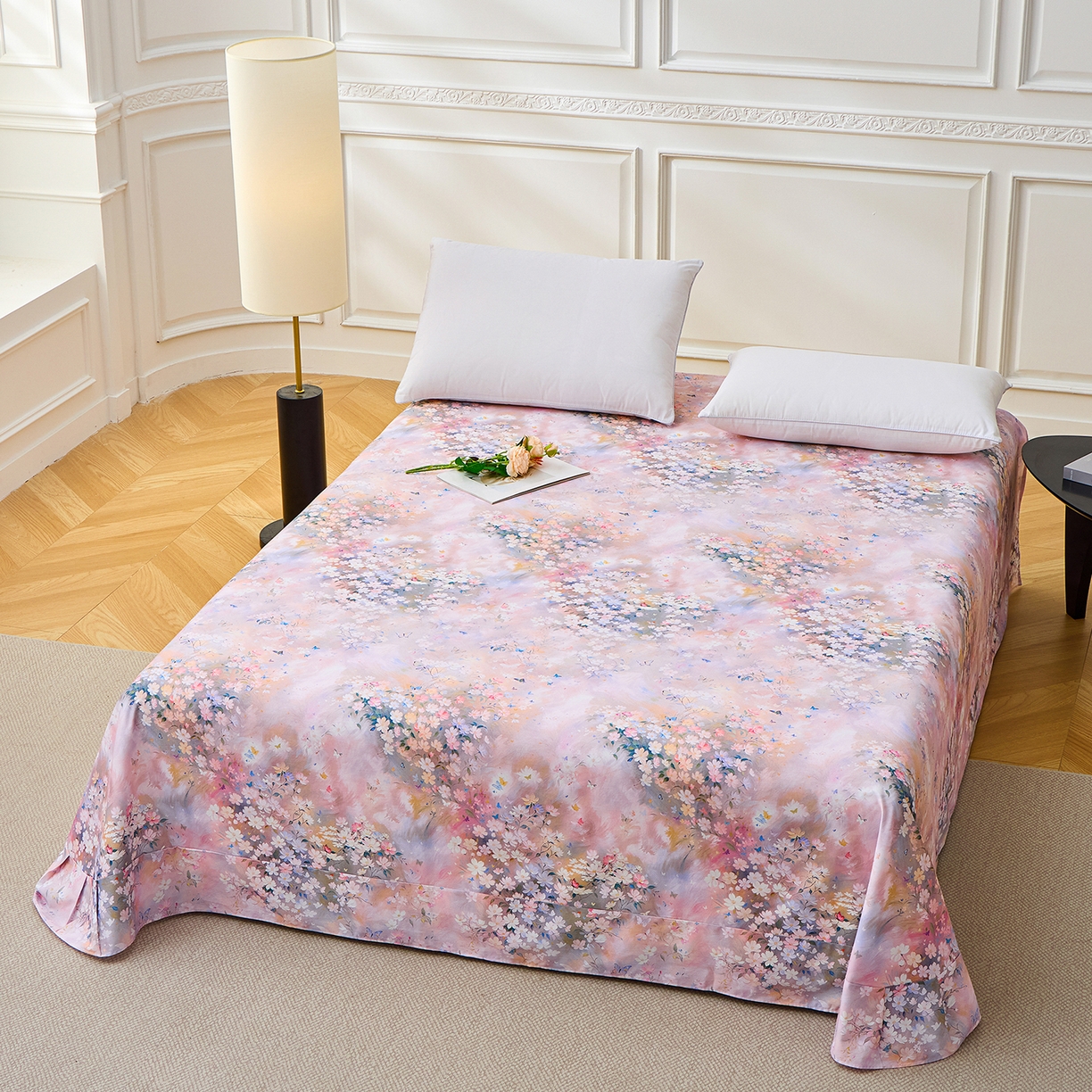 91家纺网 家纺一手货源 找家纺 元元家居（元元被业） 2026新款全棉13372套件及单品【印花款】-单床单 时光