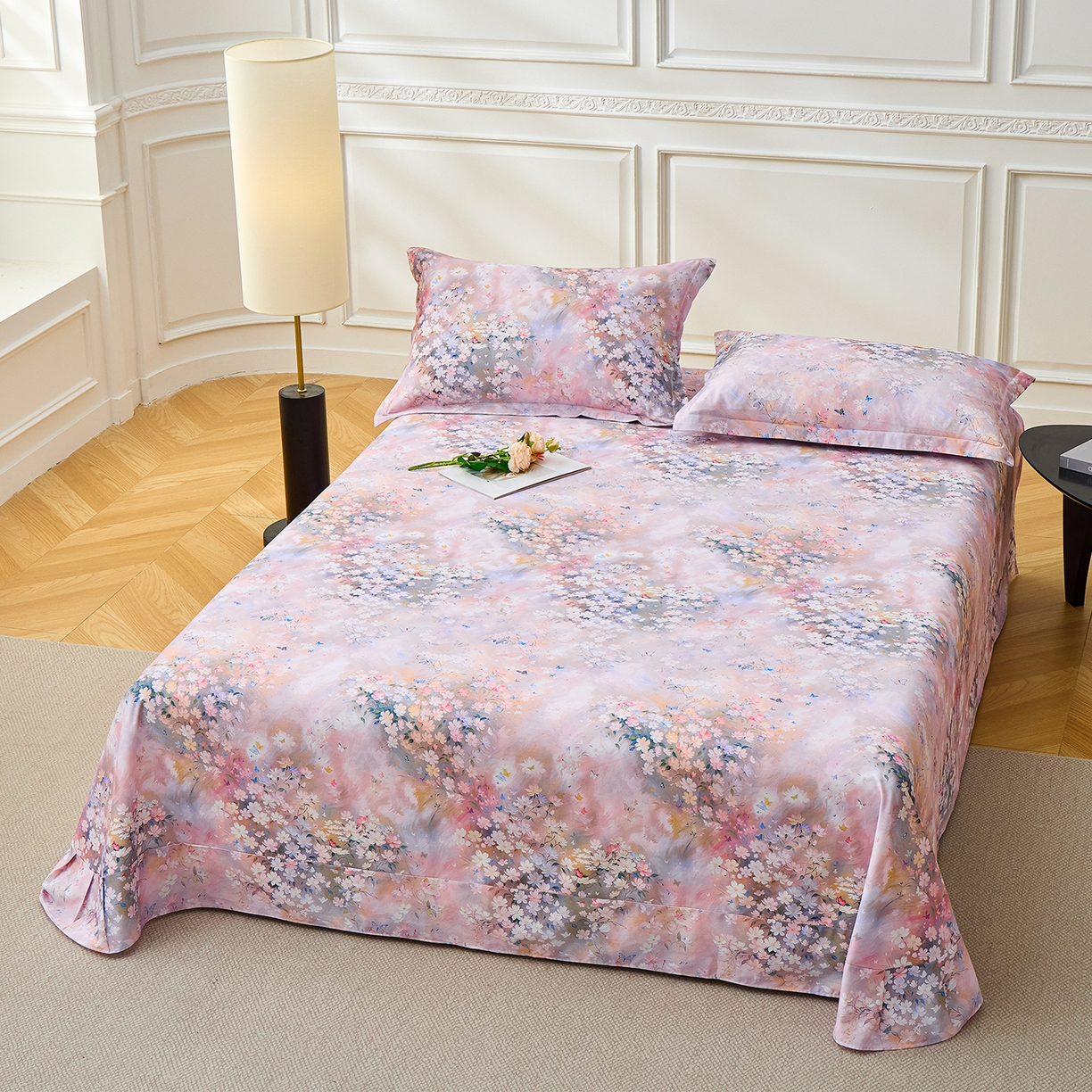 91家纺网 家纺一手货源 找家纺 元元家居（元元被业） 2026新款全棉13372套件及单品【印花款】-单床单 时光