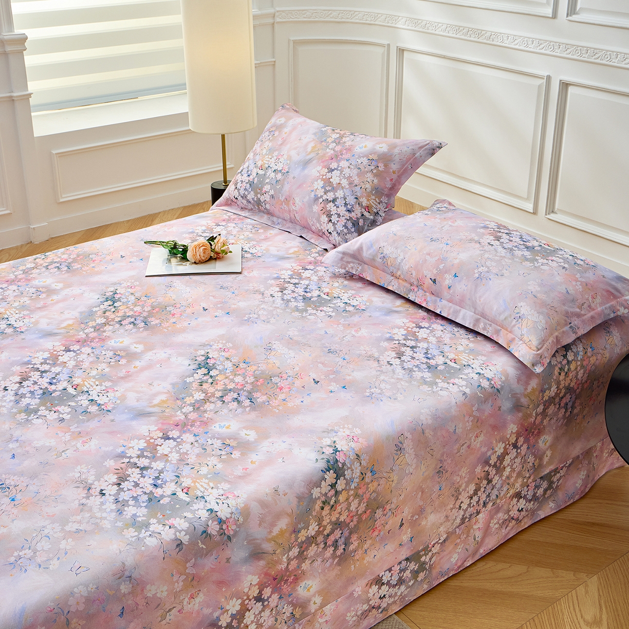 91家纺网 家纺一手货源 找家纺 元元家居（元元被业） 2026新款全棉13372套件及单品【印花款】-单床单 时光