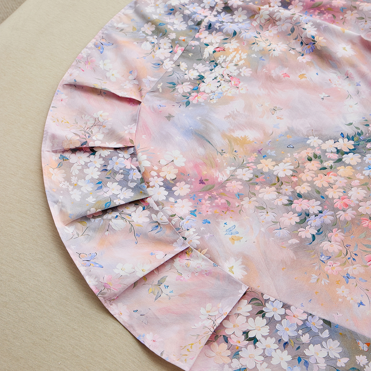 91家纺网 家纺一手货源 找家纺 元元家居（元元被业） 2026新款全棉13372套件及单品【印花款】-单床单 时光