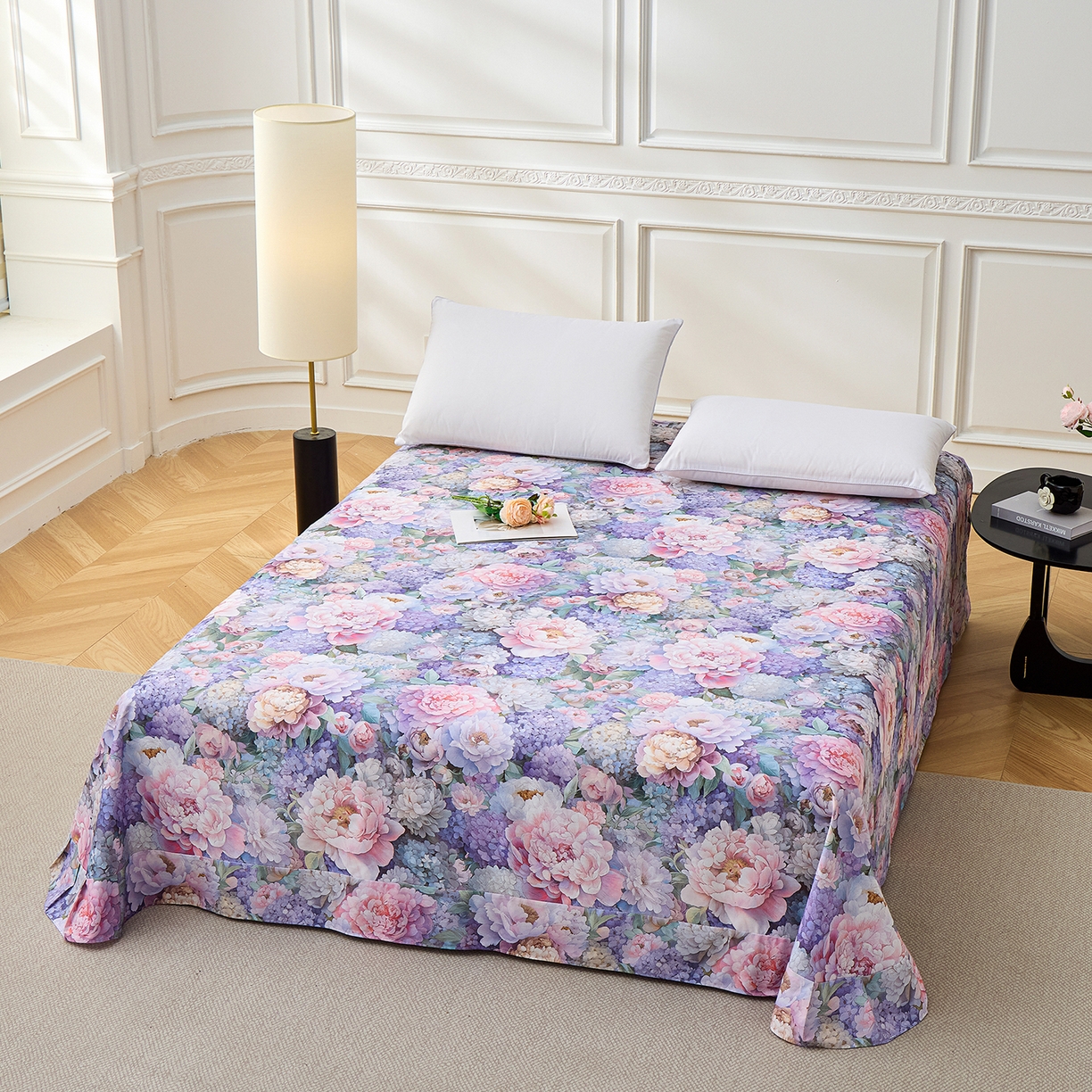 91家纺网 家纺一手货源 找家纺 元元家居（元元被业） 2026新款全棉13372套件及单品【印花款】-单床单 思思