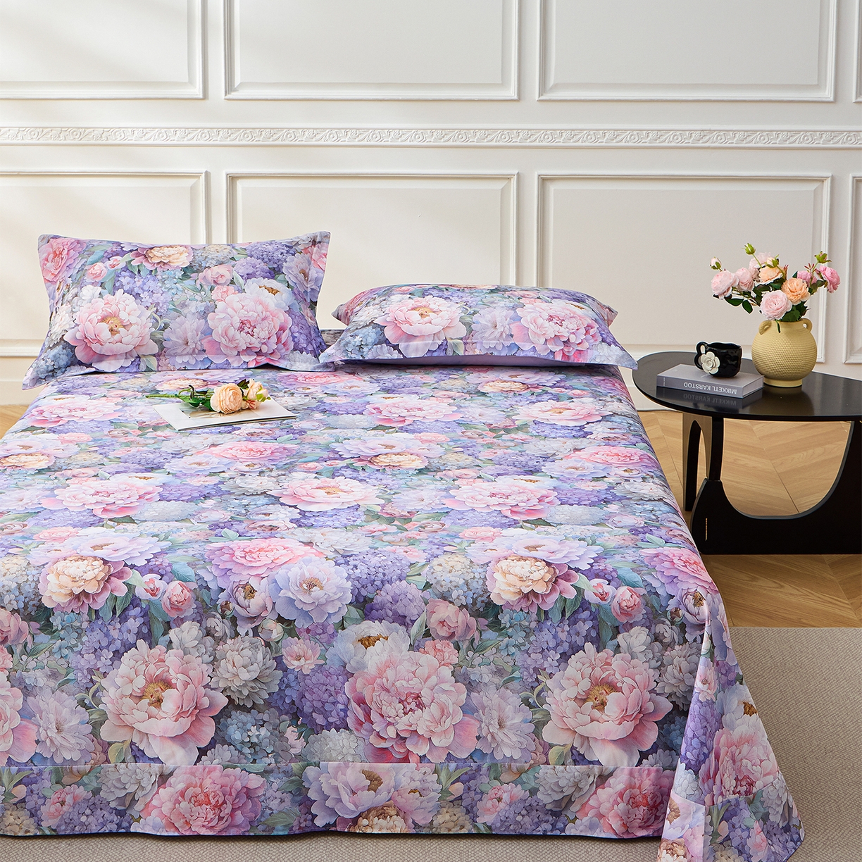 91家纺网 家纺一手货源 找家纺 元元家居（元元被业） 2026新款全棉13372套件及单品【印花款】-单床单 思思