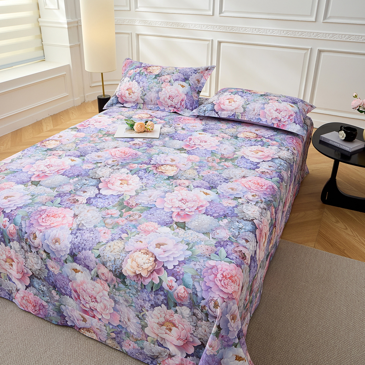 91家纺网 家纺一手货源 找家纺 元元家居（元元被业） 2026新款全棉13372套件及单品【印花款】-单床单 思思