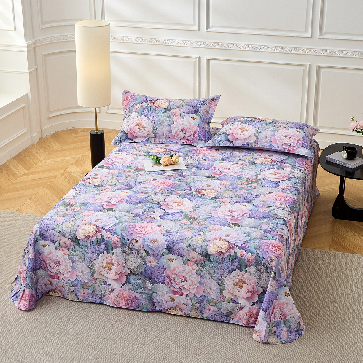 91家纺网 家纺一手货源 找家纺 元元家居（元元被业） 2026新款全棉13372套件及单品【印花款】-单床单 思思