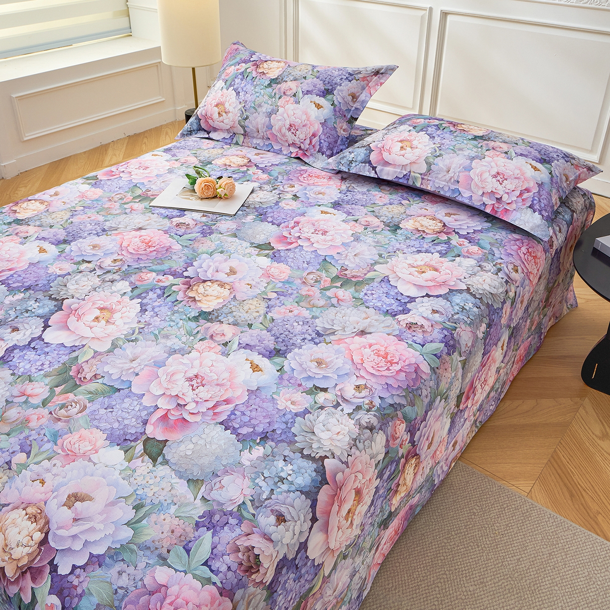 91家纺网 家纺一手货源 找家纺 元元家居（元元被业） 2026新款全棉13372套件及单品【印花款】-单床单 思思