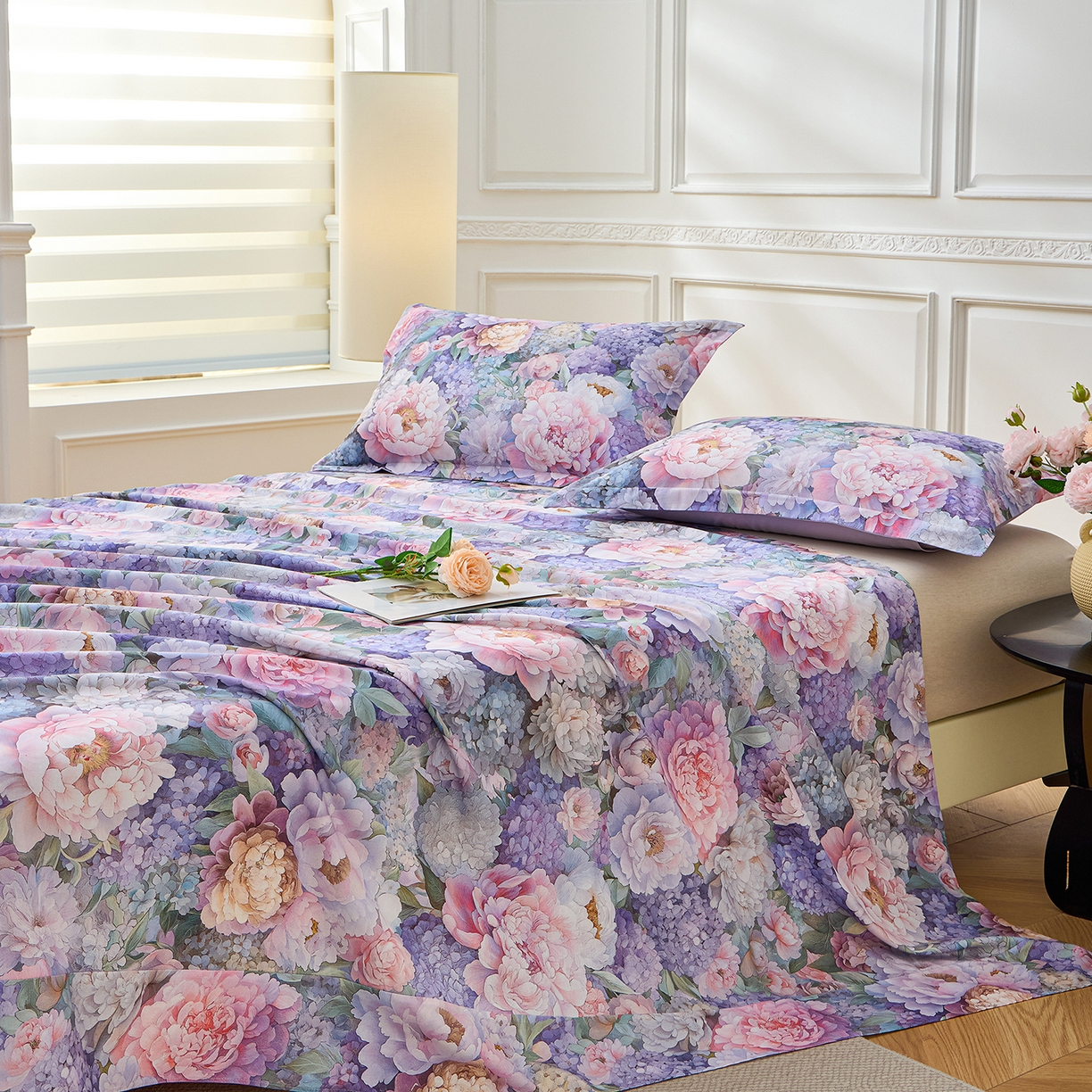 91家纺网 家纺一手货源 找家纺 元元家居（元元被业） 2026新款全棉13372套件及单品【印花款】-单床单 思思