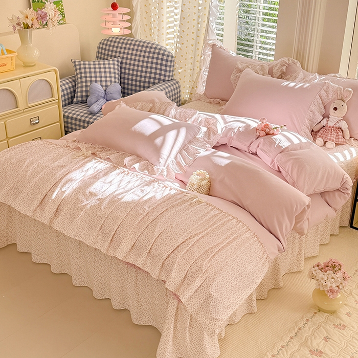 91家纺网 家纺一手货源 找家纺 （总）漫布云家纺 2026新款春夏超柔云朵棉床盖款四件套-艾洛花园系列