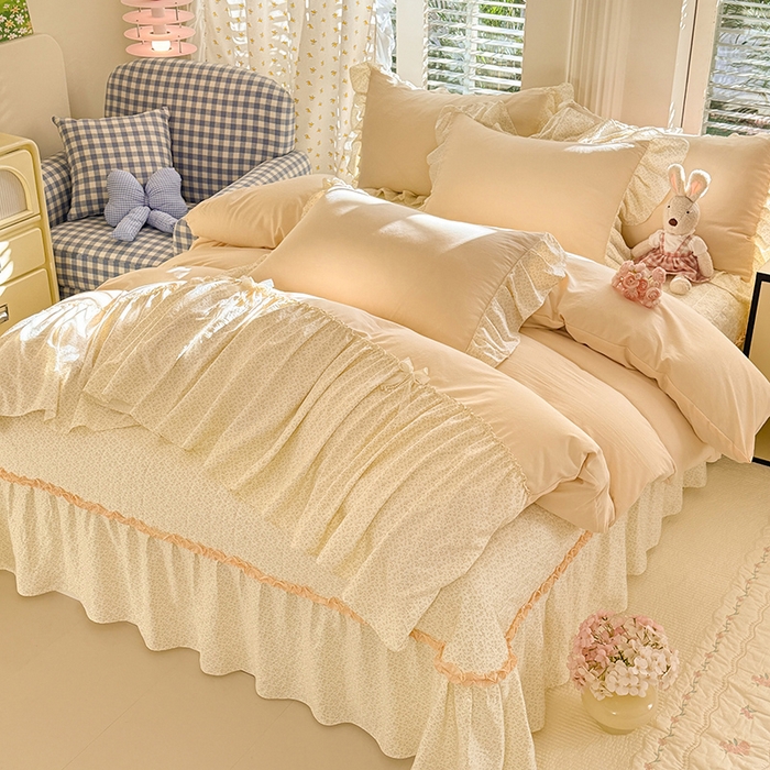 91家纺网 家纺一手货源 找家纺 （总）漫布云家纺 2026新款春夏超柔云朵棉床盖款四件套-艾洛花园系列