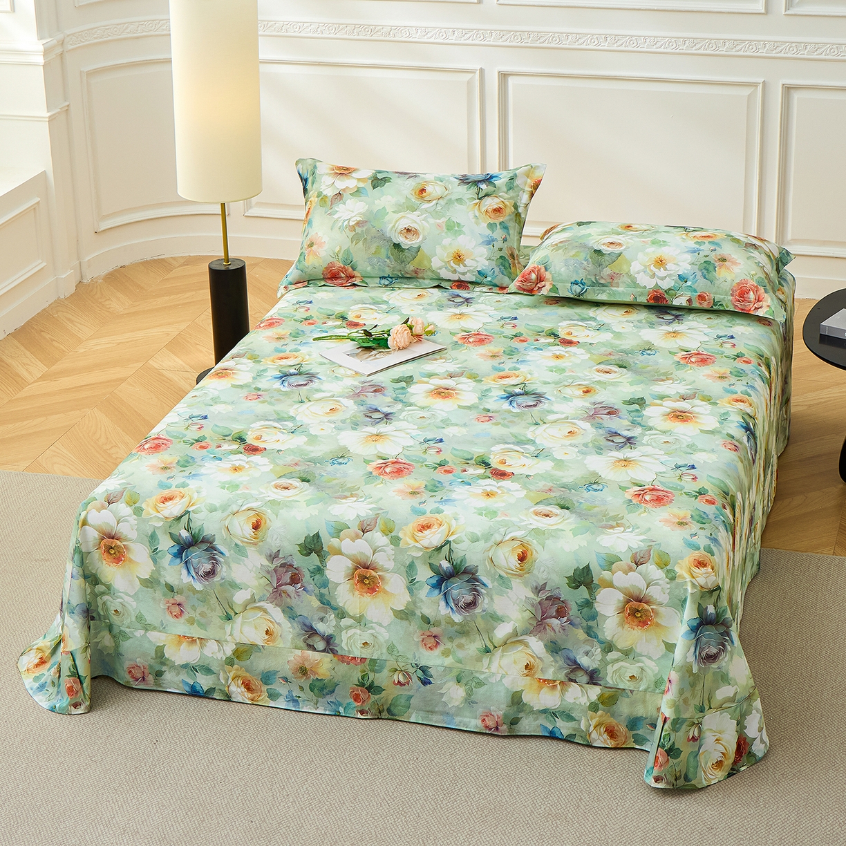 91家纺网 家纺一手货源 找家纺 元元家居（元元被业） 2026新款全棉13372套件及单品【印花款】-单床单 秀丽