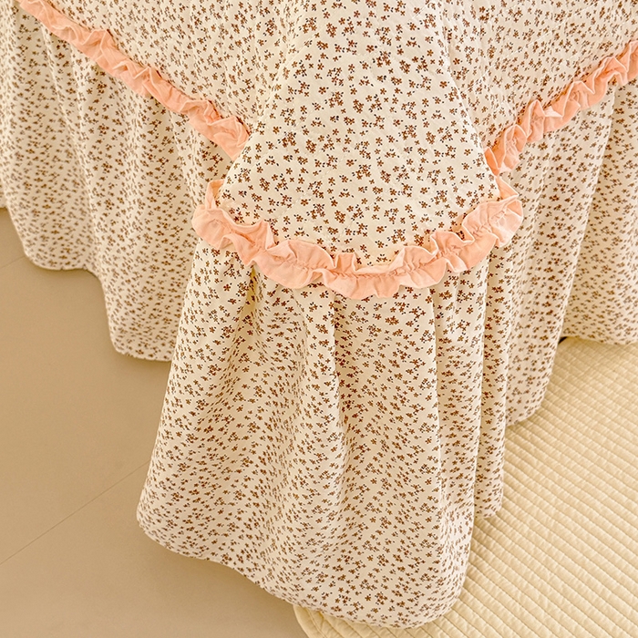 91家纺网 家纺一手货源 找家纺 漫布云家纺 2026新款春夏超柔云朵棉床盖款四件套-艾洛花园系列 艾洛花园-玫瑰金